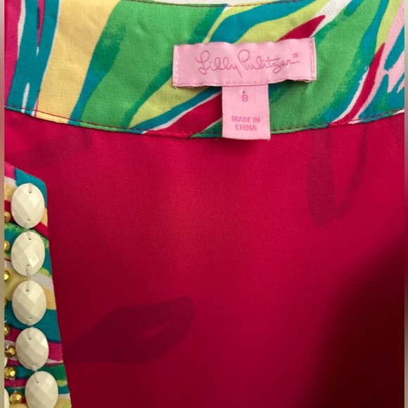 Lilly Pulitzer Pomegranate Jungle Tumble Saemus Dress Size 8 - Picture 9 of 12